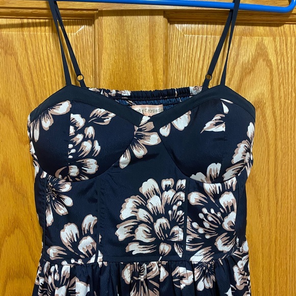 Band of Gypsies Boho Mini Dress - Blue/White/Tan - Picture 2 of 5